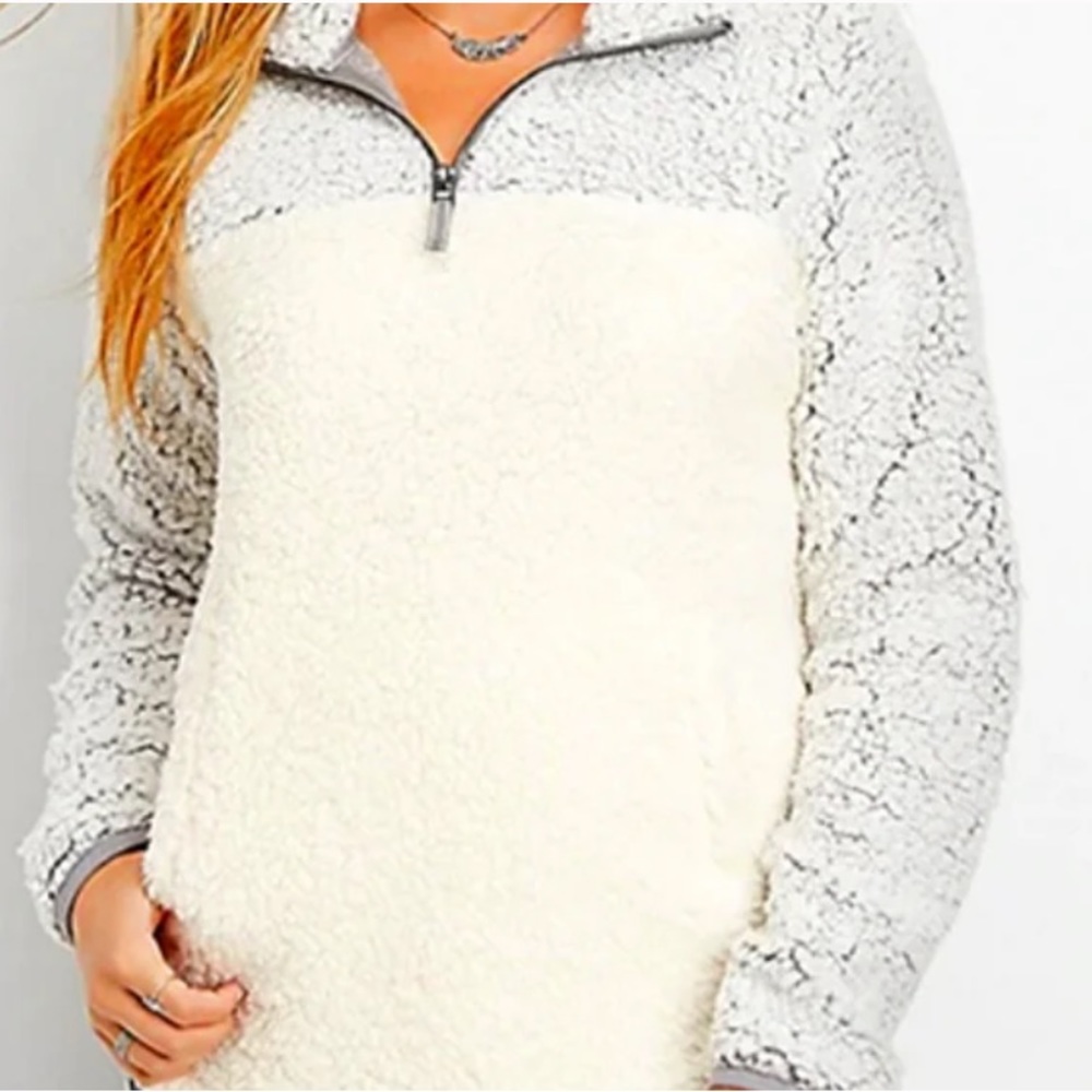 Maurices Sherpa 1/4 Zip Long Sleeve Polyester Pullover